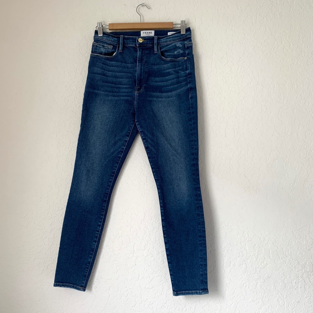 FRAME Ali High Rise Cigarette Jeans Womens 30 Blue Mt Ellington Quiet Luxury